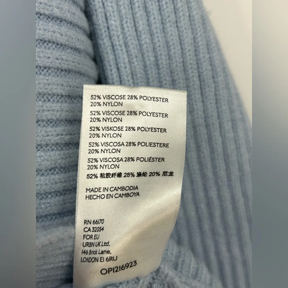 Anthropologie Kendall Cropped Ribbed Knit Boatneck Pullover Blue Women's Size 2X